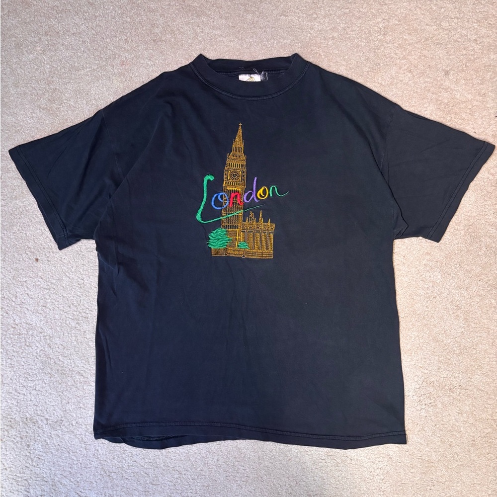 London Big Ben England VTG Black Mens T-Shirt Large